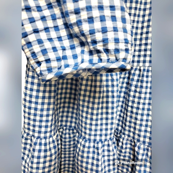 Zara Gingham Tiered Mini Dress Size L - Picture 8 of 11